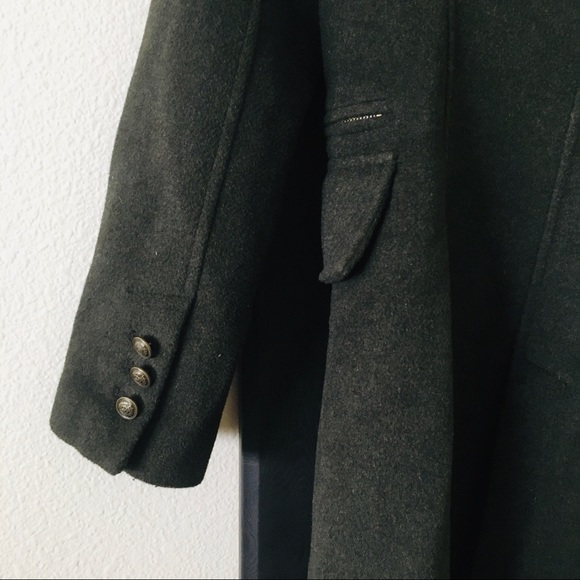 Dark Grey Wool Trench Coat - Picture 6 of 7